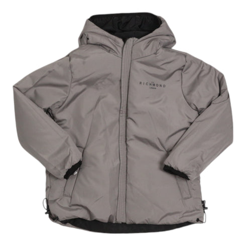 Giubbotto Richmond reversibile nero e grigio.