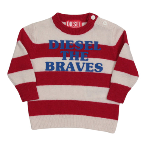Maglione girocollo Diesel in misto lana a righe
