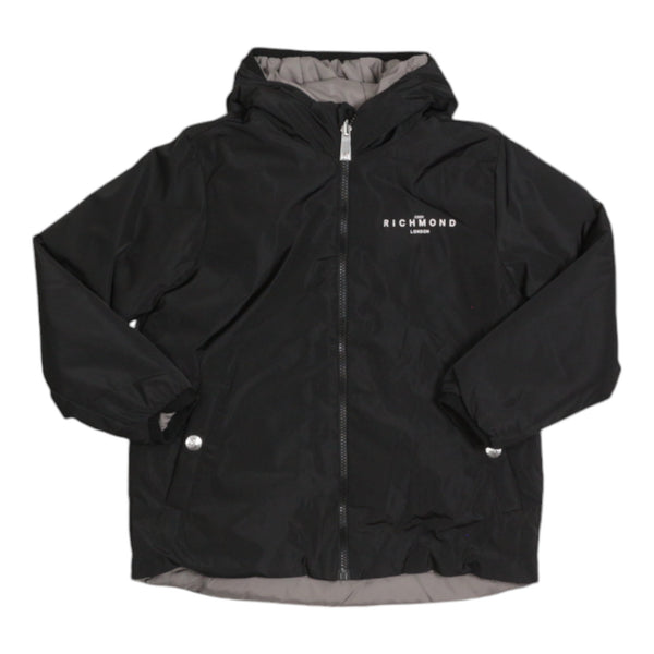 Giubbotto Richmond reversibile nero e grigio.